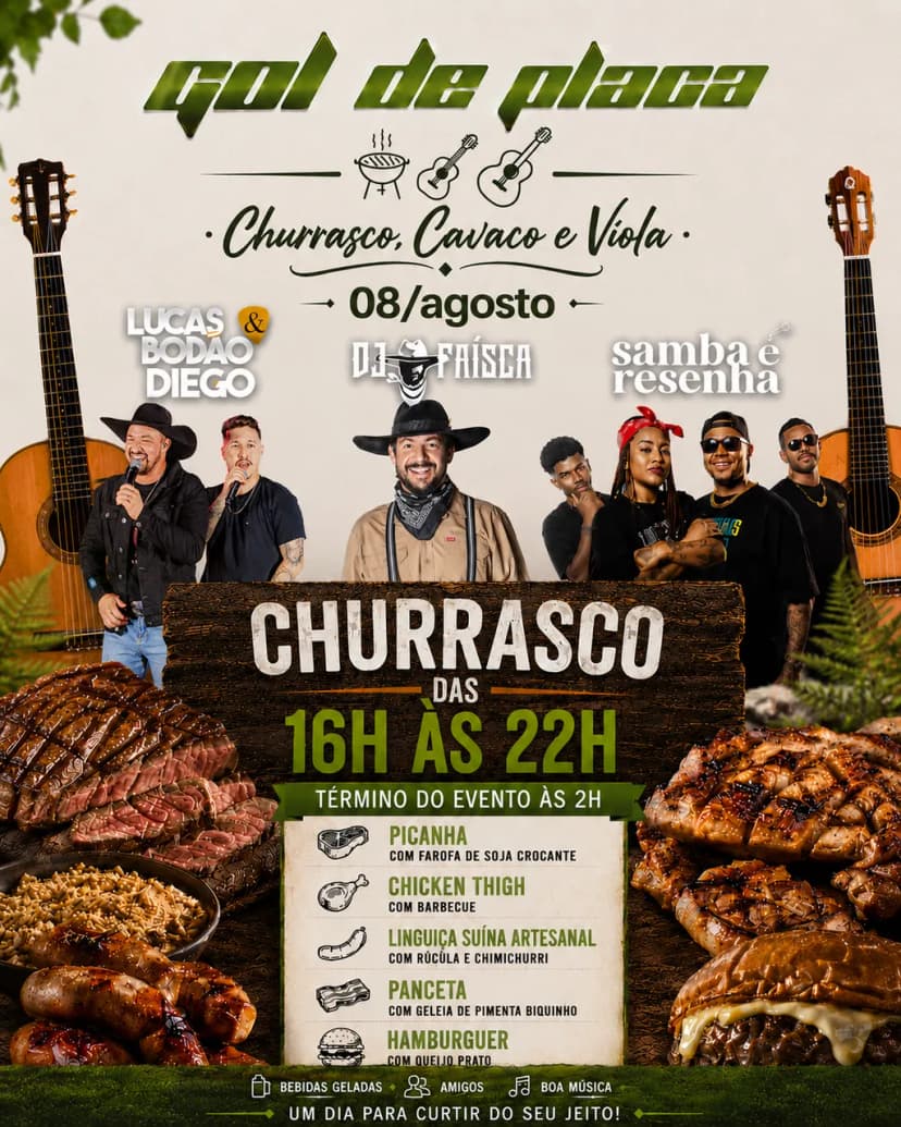 Churrasco, Cavaco e Viola