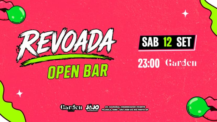 REVOADA OPEN BAR NA GARDEN